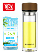 富光男女士雙層玻璃杯 高硼硅玻璃304茶隔水杯子 帶茶隔泡茶杯320ml