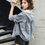 拉夏貝爾（La Chapelle）短外套女裝2025春秋新款韓版時(shí)尚上衣小個(gè)子小香風(fēng)西裝外套衣服潮灰色S