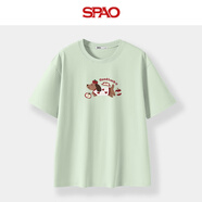 SPAO圓領(lǐng)短袖T恤男女2025夏季新款戶(hù)外運動(dòng)時(shí)尚風(fēng)上衣SPDX25SD01XY 淺綠#蘋(píng)果狗 S