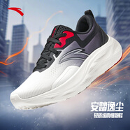 安踏云途丨運動(dòng)鞋男鞋耐磨防滑減震皮面防潑水跑步鞋子男輕便休閑鞋男 【逸塵】象牙白/基礎黑5513-1 45