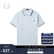 Fred Perry男士POLO衫2025夏季商務短袖重磅麥穗多彩T恤M3600 W61/藍色 L