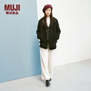 無印良品（MUJI）女式 羊毛混 夾克大衣 毛呢外套女款秋冬季西服西裝 女裝 BD0Z5A4 黑色 M (160/84A)