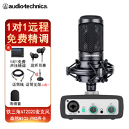 鐵三角（Audio-technica）AT2020電容麥克風(fēng)有聲書錄音專業(yè)設(shè)備直播配音套裝喜馬拉雅主播全套錄歌聲卡手機(jī)電腦唱歌話筒 AT2020+森然micU pro