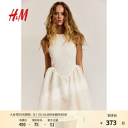 H&M女裝掛脖連衣裙2025夏季新款時(shí)尚法式刺繡無(wú)袖連身裙1282075 奶油色 M 165/96
