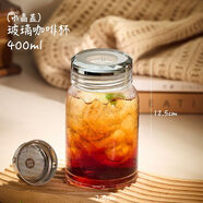 天喜玻璃杯咖啡杯子2025新款女高顏值高硼硅耐高溫外出攜帶水杯 【400ML】閃耀水晶蓋咖啡杯