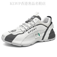 KLWP香港高檔奢侈品男鞋運動鞋男2025新款大牌真皮透氣休閑鞋透氣跑步 白色 39