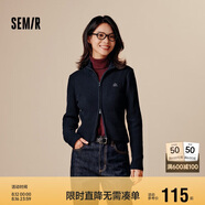 森馬梅花IP針織開衫女短款立領(lǐng)刺繡春秋緊身上衣顯瘦109524106002