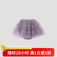 巴厘小豬女寶寶半身裙夏季公主裙女童甜美紗裙蓬蓬短裙包屁褲褲裙兒童裙子 葡萄紫 80