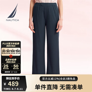 諾帝卡（NAUTICA）【商場(chǎng)同款】女裝春夏新款休閑彈力親膚直筒長(zhǎng)褲女41KO05 淺藏青色40S L