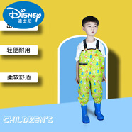 迪士尼兒童連體下水褲幼兒園玩沙抓捕魚(yú)小孩趕海防水雨褲雨鞋男女童田地 官方店品牌兒童 - 黃色小鹿 背帶 170 24碼-鞋內長(cháng)15cm