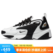 耐克NIKE休閑鞋女老爹鞋緩震ZOOM 2K休閑鞋AO0354-100白黑38