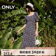 ONLY 2025春季氣質(zhì)復(fù)古方領(lǐng)泡泡袖中長款連衣裙女|125107026