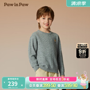PawinPaw卡通小熊童裝秋冬新款男女童圓領(lǐng)毛衣學(xué)院風(fēng)舒適拜年過年 Grey灰色/15 100 cm