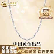 中國黃金（CHINA GOLD）s925銀項鏈?zhǔn)靠铈i骨鏈銀飾素鏈裸鏈無吊墜毛衣鏈七夕生日禮物女生 滿天星鏈-45cm