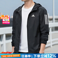 阿迪達(dá)斯（adidas）男裝夾克 25秋新款運(yùn)動(dòng)服休閑防風(fēng)開衫跑步健身時(shí)尚快干透氣外套 單層修身/反光細(xì)節(jié)/熱推款 XL 【180-185cm/170-180斤】