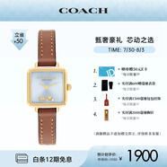 蔻馳（COACH） CASS系列 皮帶石英女表小方糖14504231 七夕禮物/送禮