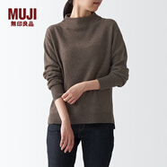 無(wú)印良品 MUJI 女式 牦牛絨混羊毛 高圓領(lǐng)毛衣女款春秋長(cháng)袖針織衫BAC22A1A 深咖啡棕色 S (155/80A)
