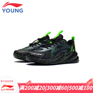 李寧（LI-NING）李寧童鞋男童運(yùn)動(dòng)鞋新款兒童暗夜精靈2.0減震回彈夜光休閑老爹鞋 黑色/熒光嫩綠 34碼