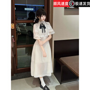 波之興日系法式斗篷紗裙系千金大小姐連衣dress 連衣裙配蝴蝶結法式連衣裙/氣質 L