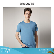 Brloote/巴魯特艾草纖維冰爽T恤柔順親膚舒適吸濕透氣排汗體恤夏裝 淺藍 185/104A