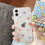 彩虹愛心iphone16手機殼防摔透明13適用蘋果15promax保護套12跨鏡 彩紅愛心 iPhone66s