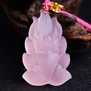 YIBIY適用天然粉水晶九尾狐吊墜催緣狐貍魅狐粉色飾品項(xiàng)鏈掛件小狐貍毛