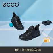 愛步（ECCO）運(yùn)動鞋男鞋 防滑輕便休閑鞋軟底低幫鞋男士牛皮風(fēng)琴鞋 靈動525224 黑色52522401001 39