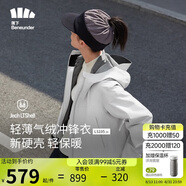 蕉下（beneunder）三合一沖鋒衣LS19523女短外套風(fēng)衣防風(fēng)氣絨保暖棉服 藤霧灰S