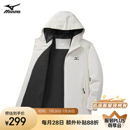美津濃 MIZUNO 戶外夾克男連帽梭織透氣情侶鋒衣加絨加厚加棉外套男上衣