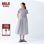 無印良品（MUJI）女式?jīng)龈卸绦溥B衣裙女裝裙子25年夏季連身裙涼感物語長裙BC2LKA5S 灰色 M (160/84A)