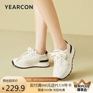 意爾康女鞋德訓(xùn)板鞋戶外運動跑步春款單鞋休閑鞋子 49882W 米/黑單 38