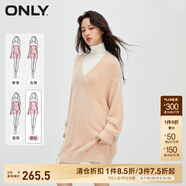 ONLY春季時尚寬松高領馬海毛短裙針織連衣裙女|123446003 C23 糖衣粉色CAMEO PINK S 160/80A