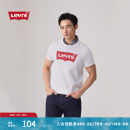 Levi's李維斯情侶美式寬松印花時尚簡約舒適潮流純棉圓領短袖T恤 白色 002A0-0000 L