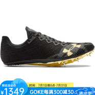 安德瑪（Under Armour）男女通用跑鞋釘子鞋田徑鞋抓地防滑 6 個(gè)周邊銷釘履帶釘厚底緩震 Bla/Jet Gray/Met 黑金 11.5 =45.5