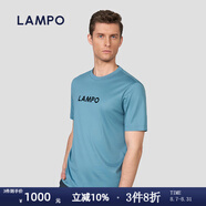 藍(lán)豹（LAMPO）【25年春夏新品】進(jìn)口匹馬棉圓機(jī)織造藍(lán)色純棉T恤干爽親膚透氣 淺藍(lán)色 3XL (54)
