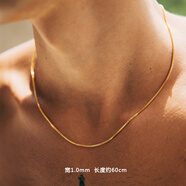 夢(mèng)幻玫瑰 黃金色純銀項(xiàng)鏈男生高級(jí)感痞帥個(gè)性素鏈小眾潮流鎖骨鏈 黃金色盒子鏈1.0mm[60cm]