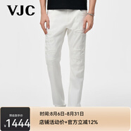 威杰思（VJC）【專柜同款】2025春夏新款男裝潮流破洞修身直筒長(zhǎng)褲B25AO2422 L /50