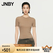 江南布衣（JNBY）秋冬新品針織衫T恤女正肩修身羊毛套頭優(yōu)雅5O7313340 287/黃卡其 L