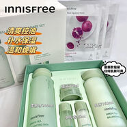 悅詩風吟（Innisfree）（innisfree）綠茶精粹平衡保濕補水清爽控油透明質酸柔膚露160ml 經典綠茶水乳套裝*5件套+面膜3片 160mL