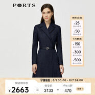 PORTS寶姿秋冬新品女裝長(cháng)袖中長(cháng)連衣裙ALM9N013LCF030 丈青-1 XS (2)