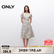 ONLY2025春季新款甜美優(yōu)雅泡泡袖碎花中長裙連衣裙女|125107017 HFZ 洗水感印花 L