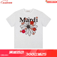 MARDI韓國(guó)短袖2025夏季休閑小雛菊印花T恤寬松休閑百搭小眾 男女情侶款 灰色 M
