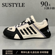 SUSTYLE高檔奢侈品男鞋運(yùn)動(dòng)鞋男士2025新款透氣厚底休閑鞋百搭老爹鞋男 黑色 43