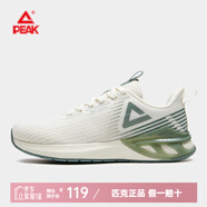 匹克（PEAK）跑步鞋 耐磨緩震男鞋 休閑時尚運動鞋子網(wǎng)面情侶跑鞋子 米白/果綠(女款) 35