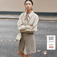 edition連衣裙女春季夏季設(shè)計(jì)感小眾假兩件氣質(zhì)襯衫裙 霧青灰色 S/160