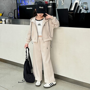 迪士尼（Disney）女童春秋季運動服連帽套裝2025新款中大兒童洋氣休閑褲衛(wèi)衣兩件套 米色連帽套裝 120 cm