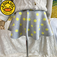 G.duck女童半身裙小中大童秋冬百搭裙子寶寶短裙純棉針織打底高腰蓬蓬裙 灰黃波點(diǎn) 90 cm適合80-90cm年齡2-3歲