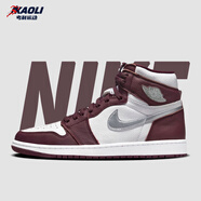 耐克（NIKE）【潮】Air Jordan aj1板鞋男女新款中高幫休閑運(yùn)動耐磨籃球鞋 575441/555088-611酒紅色波爾多 41