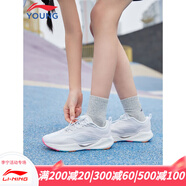 李寧（LI-NING）童鞋女童透氣跑步鞋輕19減震回彈軟底輕便鞋學(xué)生網(wǎng)面運動(dòng)鞋YMYM 標準白018-2 35碼