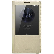 華為（HUAWEI）mate7原裝皮套 手機(jī)殼翻蓋式皮套 開窗休眠保護(hù)套 防摔后殼 個(gè)性男女 原廠 mate7原裝皮套-金色
